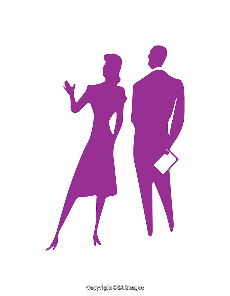 Business Professionals Engaged In Discussion Silhouette Icon Design