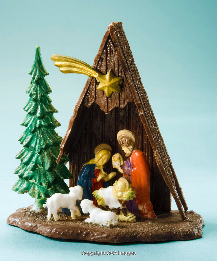 Christmas Scene Figurine Representing Nativity With Star and Animals