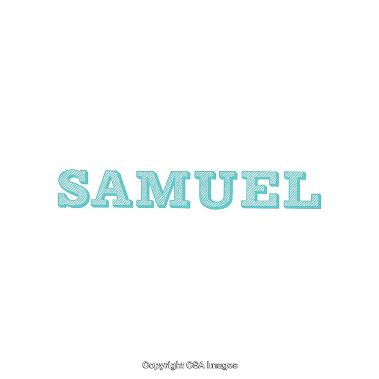 Stylized Text Design Spelling the Name Samuel in Turquoise