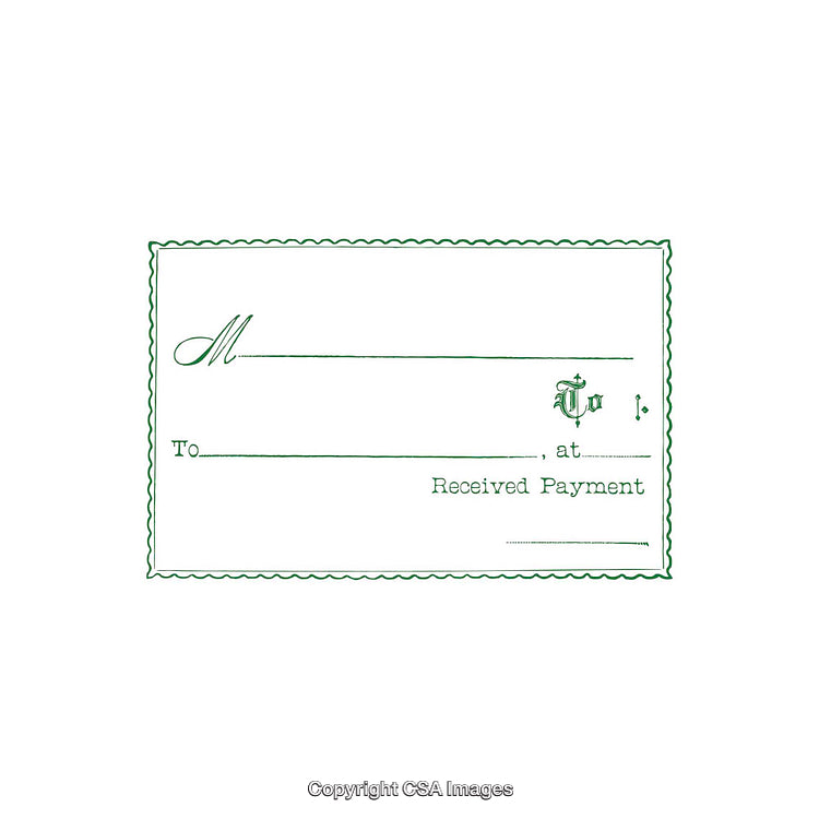 Blank Payment Receipt Form in Green Design for General Business Use