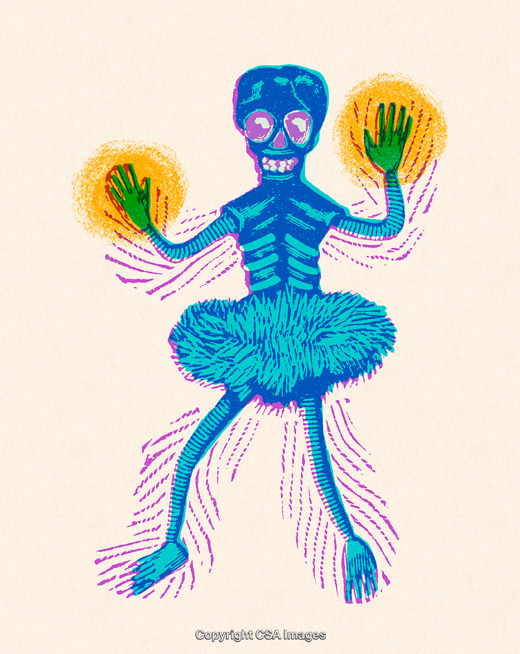 Vibrant Abstract Figure With Fossil Design and Colorful Aura Illustration