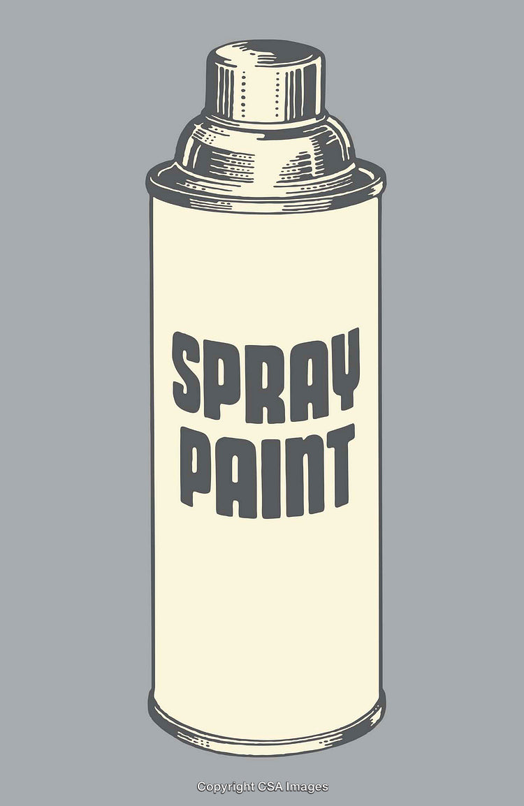 Vintage Illustration of Spray Paint Can with Bold Retro Design Style
