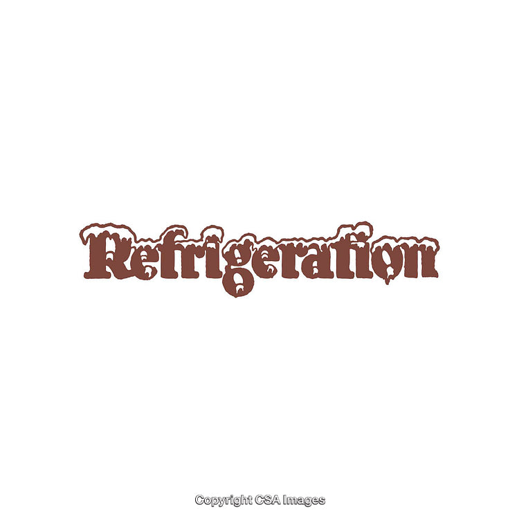 Detailed Decorative Typography Reading the Word Refrigeration in Unique Style