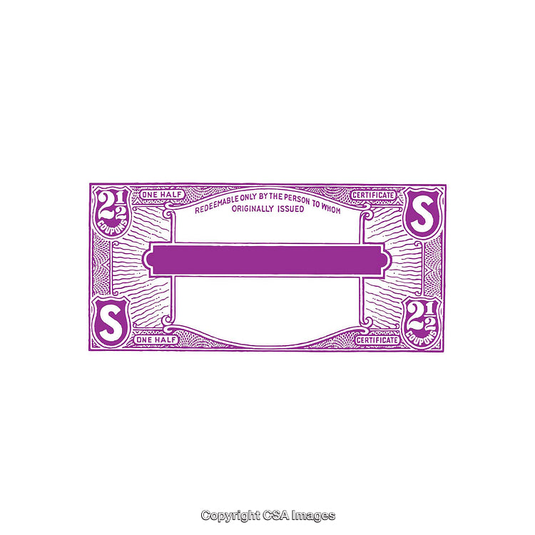 Vintage Purple Coupon Certificate with Intricate Design on White Background