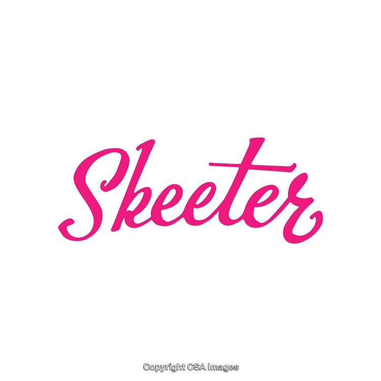 Stylized Pink Skeeter Text Logo Displayed on a White Background