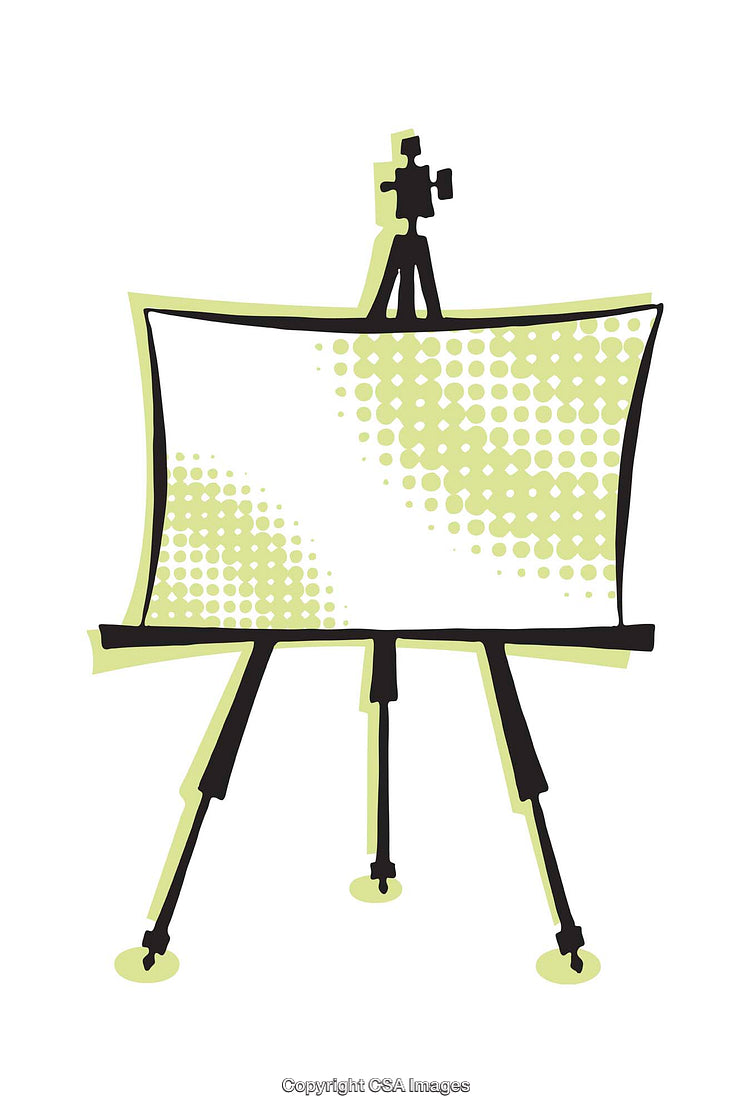 Abstract Illustration Featuring Easel With Colorful Design