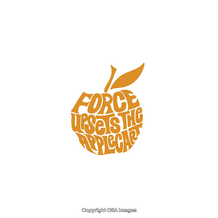 Orange Stylized Typography Apple Design with Inspirational Message on White Background