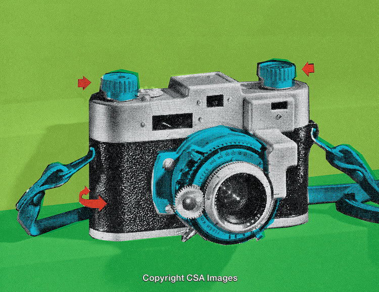 Vintage Camera Pop Art With Colorful Retro Styling