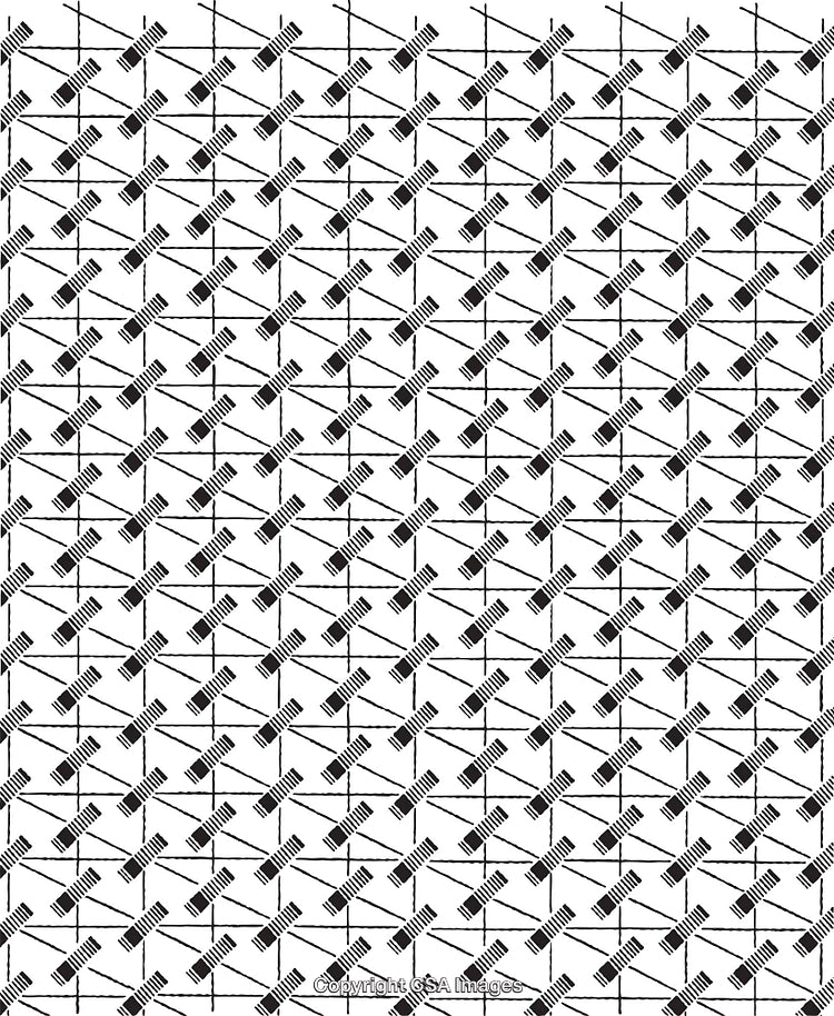 Black and White Geometric Pattern with Repeating Abstract Shapes