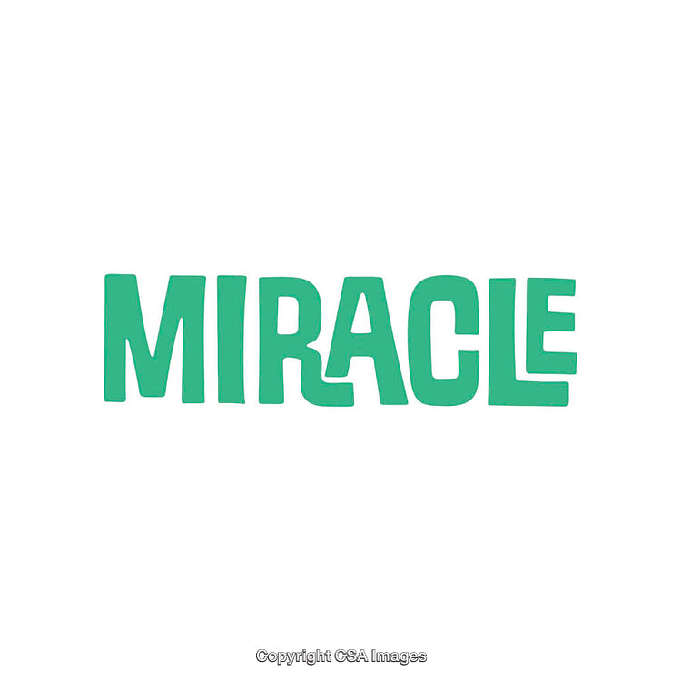 Green Miracle Text on White Background Representing Inspiration and Achievement