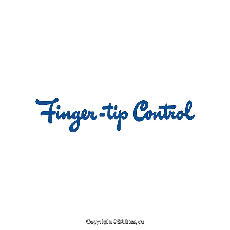 Blue Script Text Emphasizing Precise Finger-Tip Control on White Background