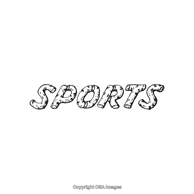 Vintage Text Illustration Featuring the Word 'Sports' in Rugged Lettering Style
