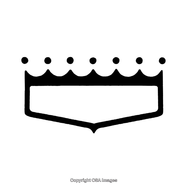 Black and White Crown Inspired Decorative Border Design