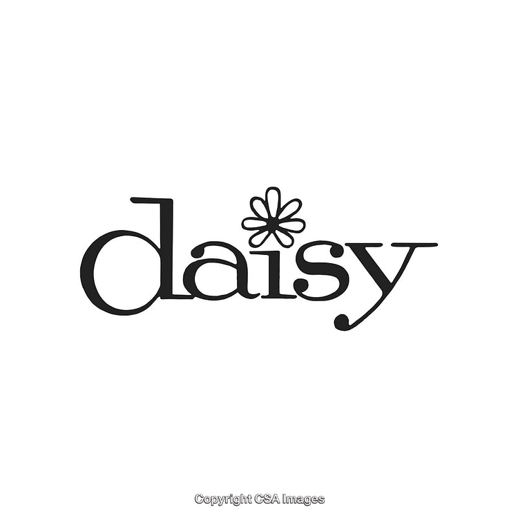Creative Daisy Typography Logo with Decorative Flower Design in Stylish Font