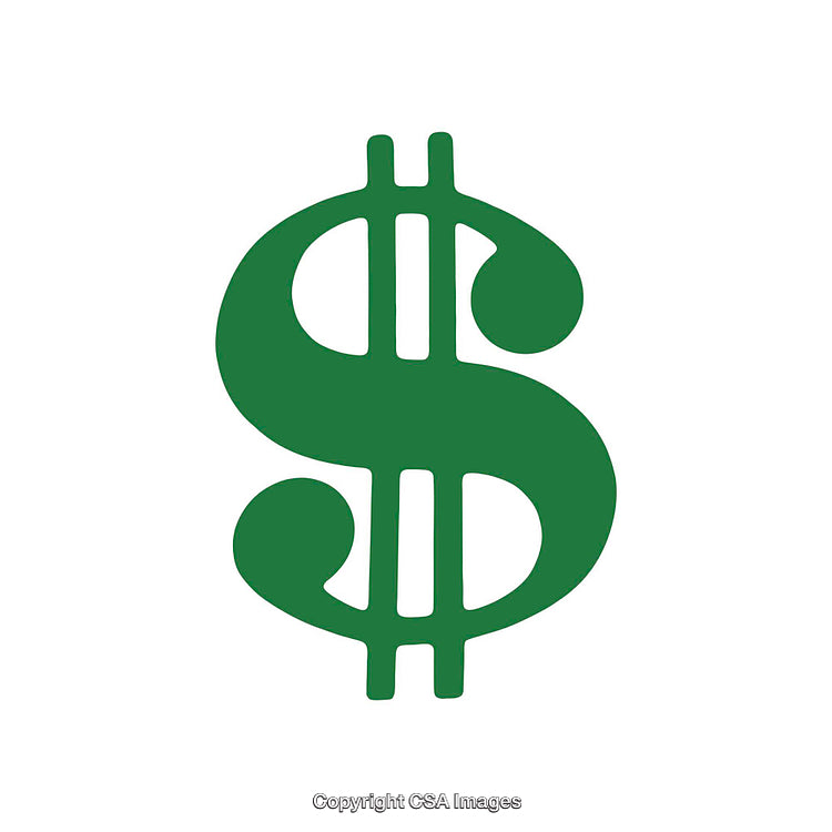 Green Dollar Sign Icon Isolated on a White Background