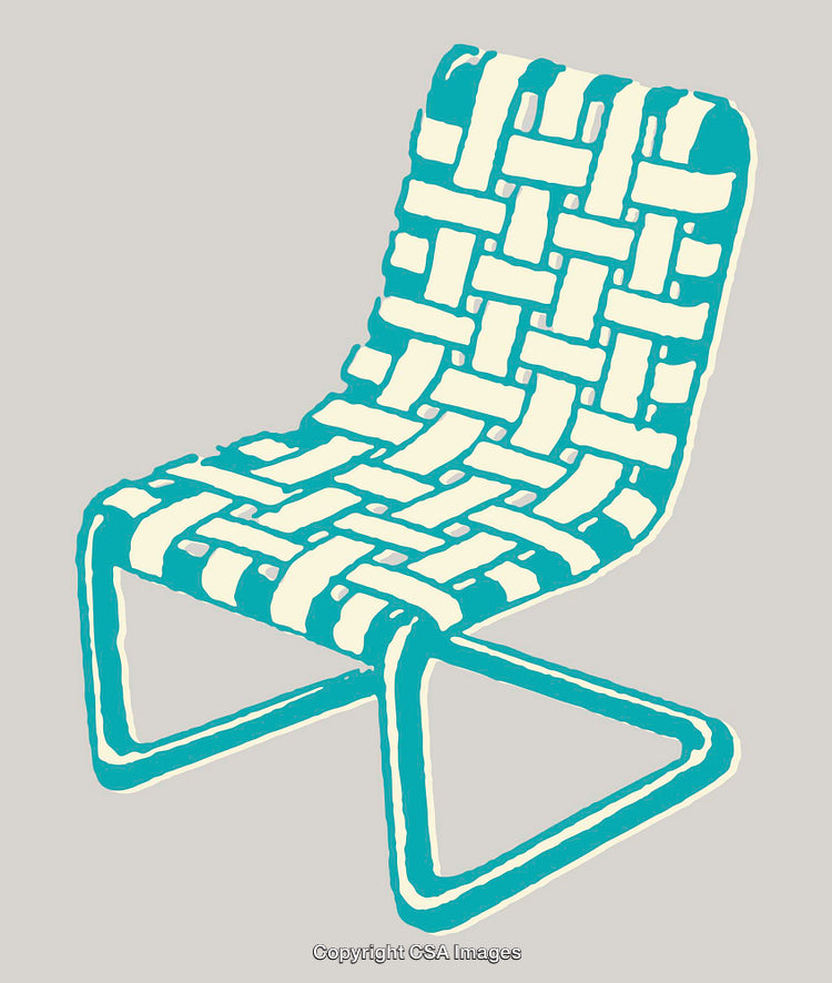 Stylized Line Art Illustration of a Modern Woven Chair Design