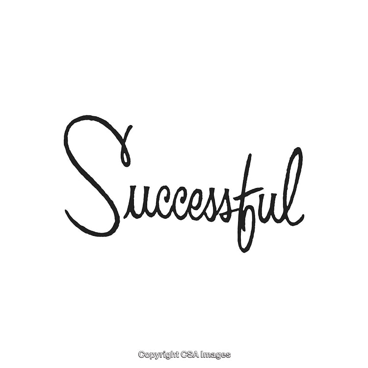 Cursive Handwritten Word 'Successful' Representing Achievement and Motivation