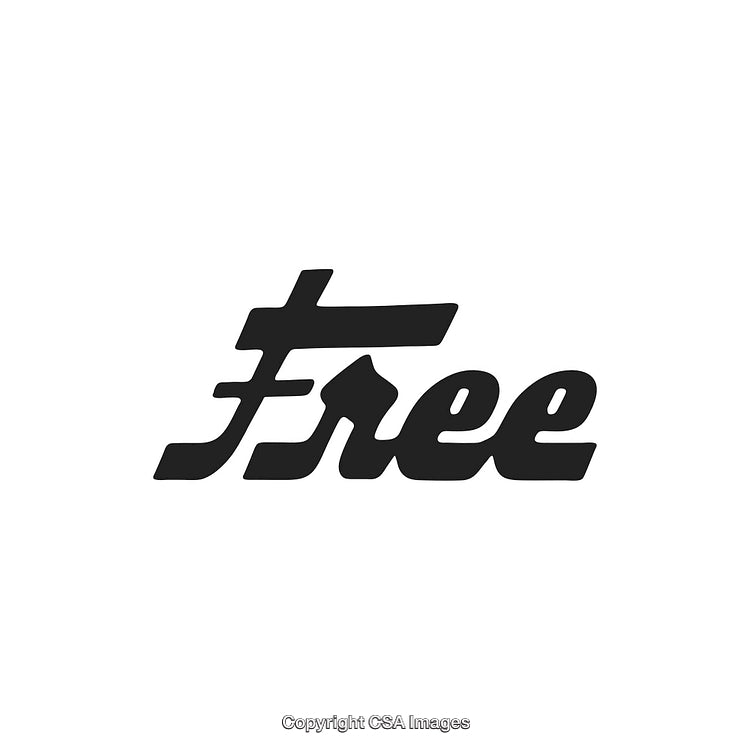Stylized Black Typography Design of the Word Free Isolated on White Background