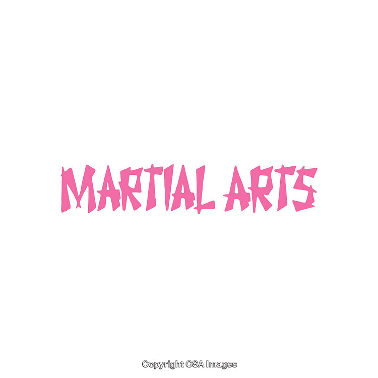 Vibrant Typography Highlighting Martial Arts in Dynamic Pink Letters
