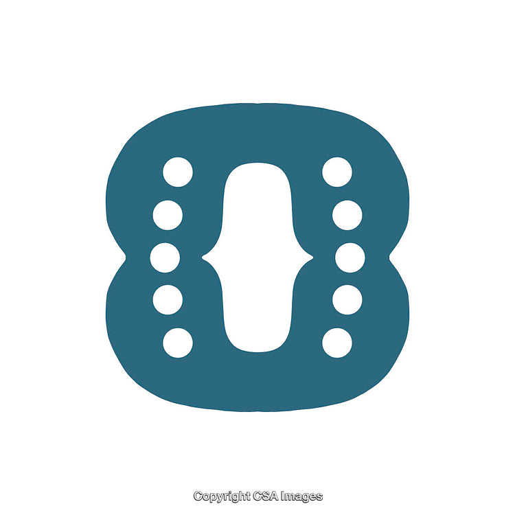 Stylish Blue Number Eight Icon Design Illustration