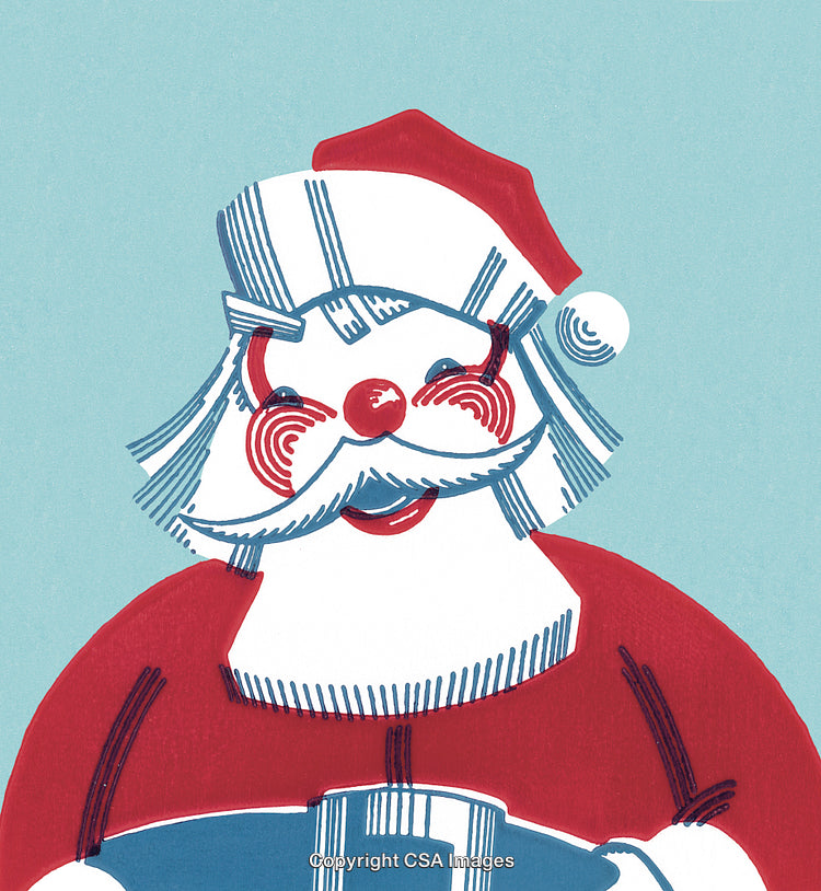 Playful Vintage Santa Illustration With Holiday Cheer