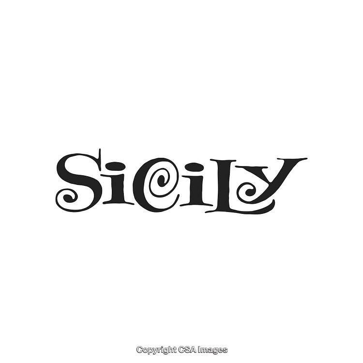 Elegant Stylized Typography Featuring the Word Sicily in Artistic Font