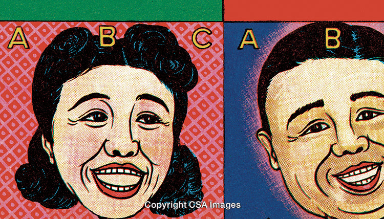 Colorful Illustration Featuring Smiling Faces and Alphabet Letters in Artistic Style