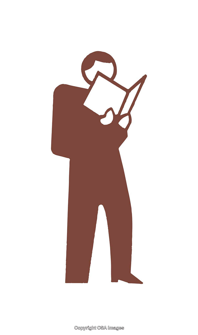 Minimalist Icon of a Person Reading a Book