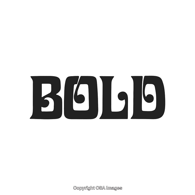 Creative Typography Illustration with the Word 'Bold' in Unique Style