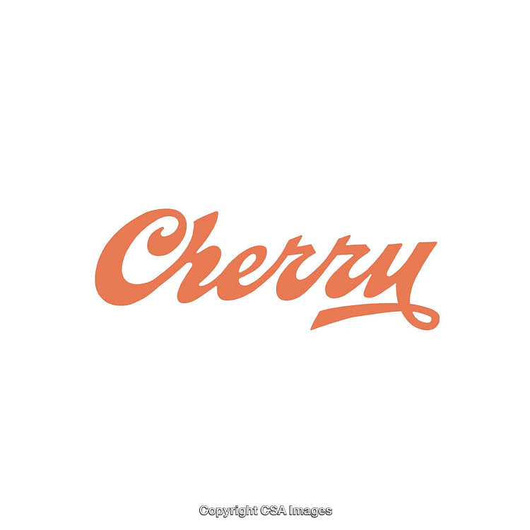 Single Color Typography Design Highlighting the Word 'Cherry' in Orange Hue