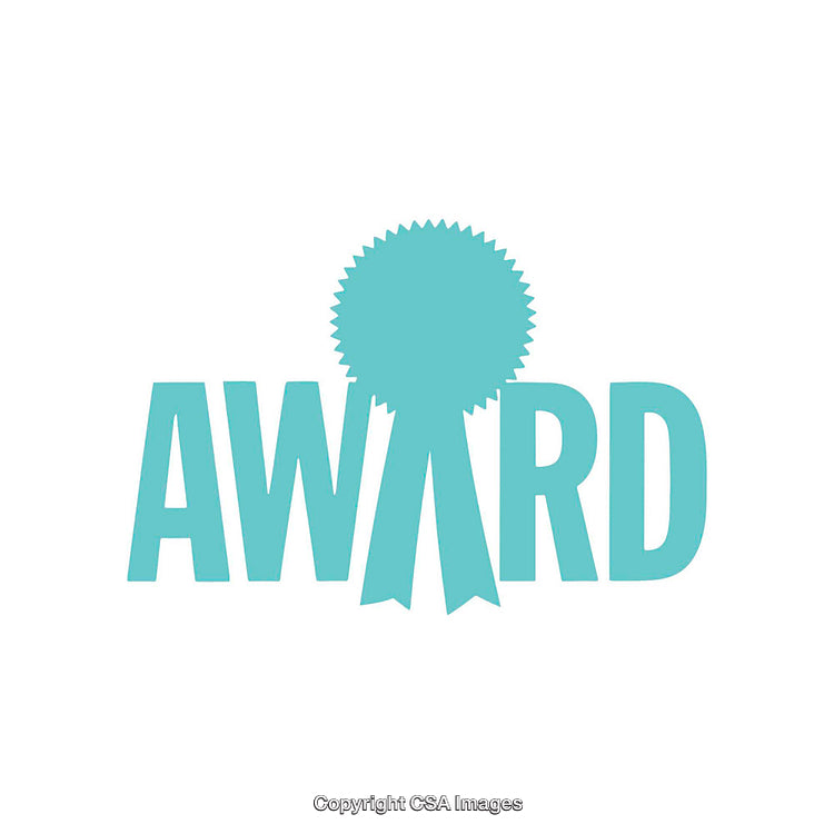 Award Symbol in Blue Color with Modern Design and Ribbon Icon
