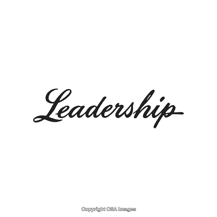 Leadership Word in Elegant Script on a Clean White Background