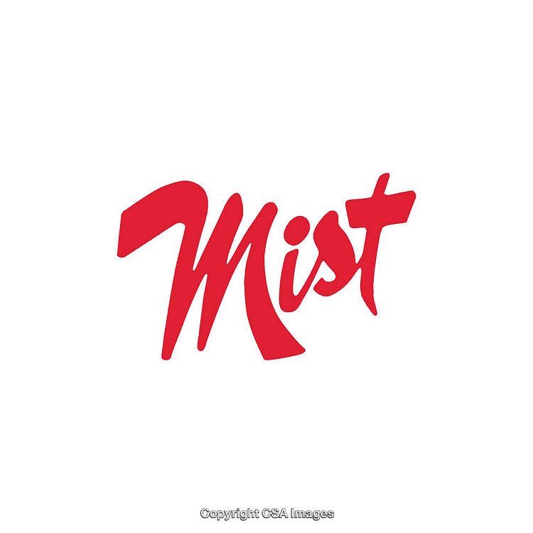 Bold Minimalistic Red Typography Design Featuring the Word 'Mist'