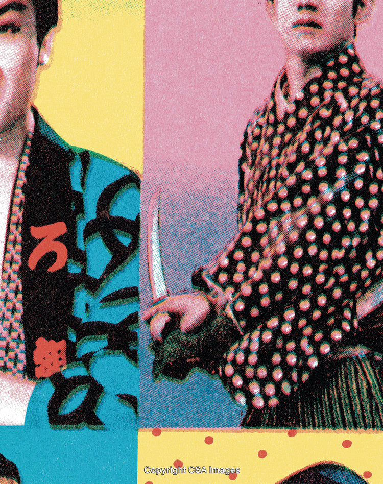 Vibrant Artistic Collage Displaying Colors and Patterns in Abstract Pop Art Style