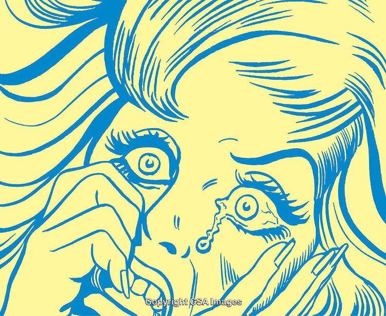 Pop Art Style Illustration of a Surprised Woman with a Dramatic Expression