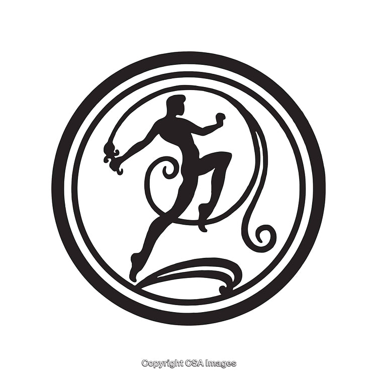 Vector Illustration of a Dynamic Silhouette in Decorative Circle Design