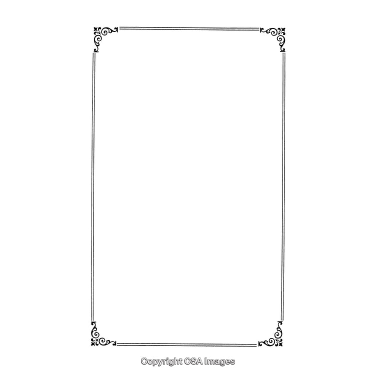 Elegant Black and White Vintage Border with Decorative Corners
