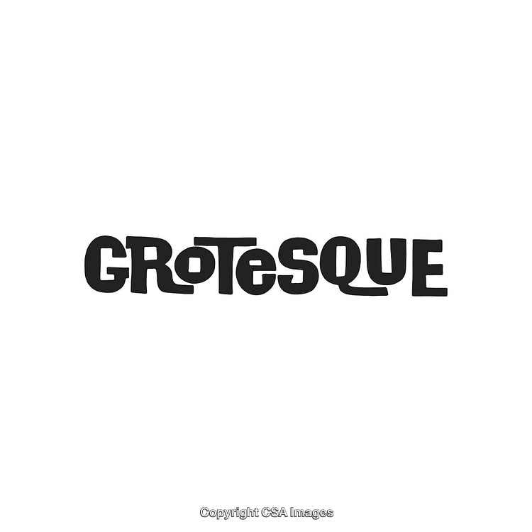 Stylized Grotesque Typography With Playful Black Letters on a White Background