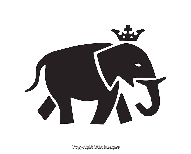 Stylized Elephant Icon With Crown Displaying Regal Simplicity