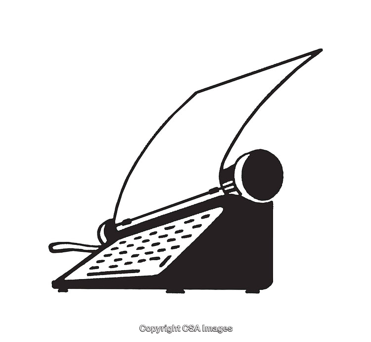 Retro Black And White Typewriter Illustration Ideal For Creative Projects