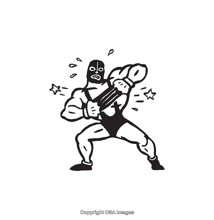 Dynamic Luchador Wrestler in Action with Powerful Gesture