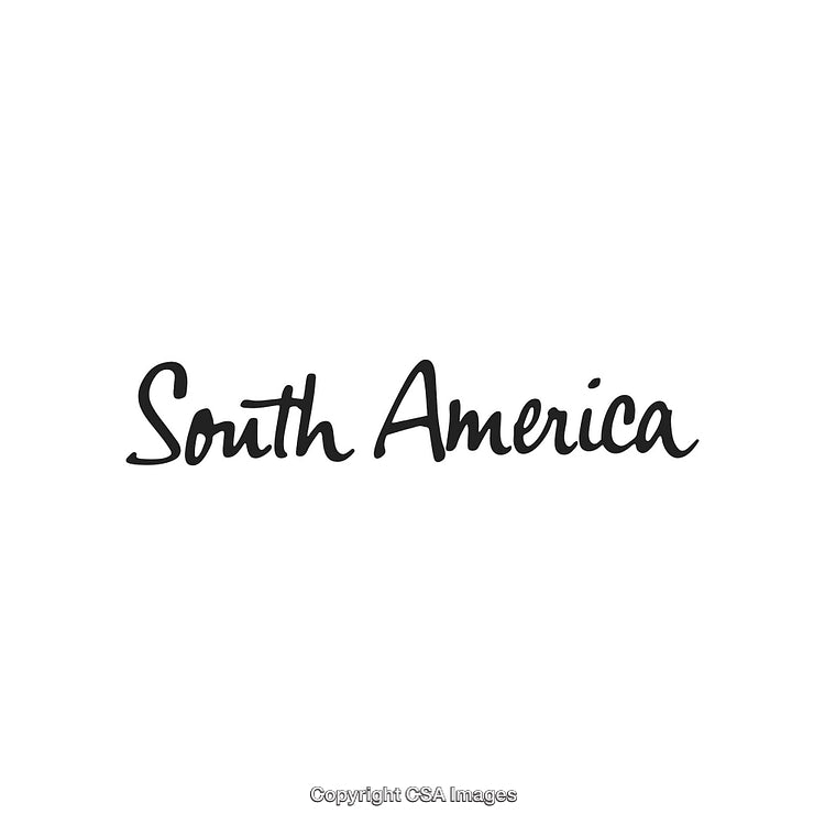 Elegant Calligraphy of South America on White Background