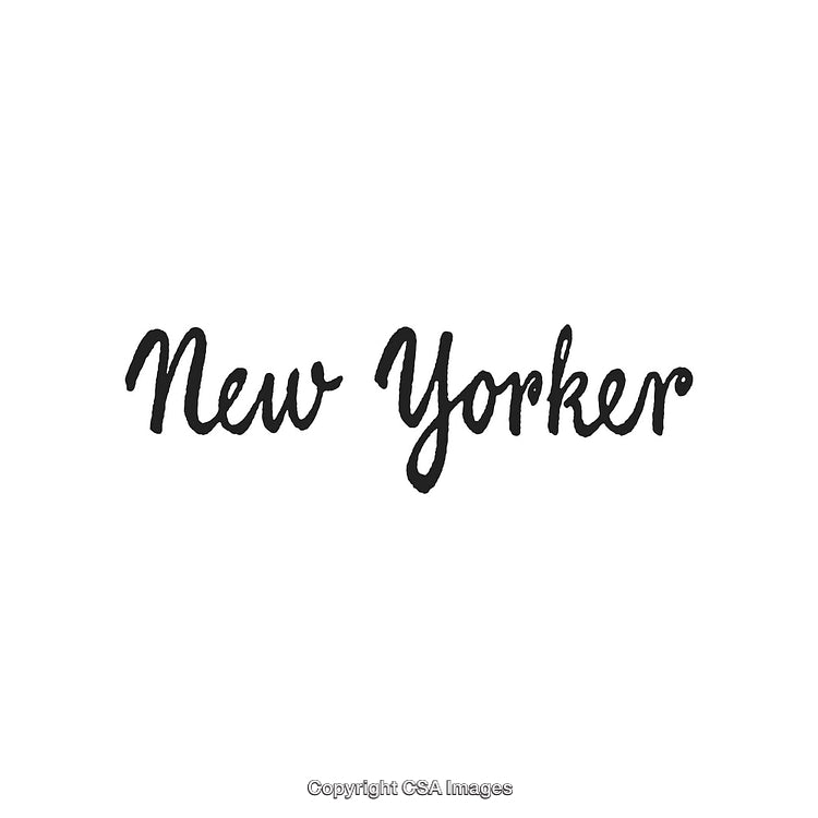 Stylish Calligraphy Reading 'New Yorker' in Black on White Background