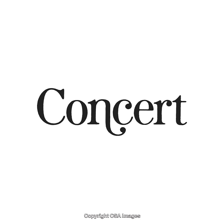 Elegant Typography Featuring the Word 'Concert' in Decorative Serif Font