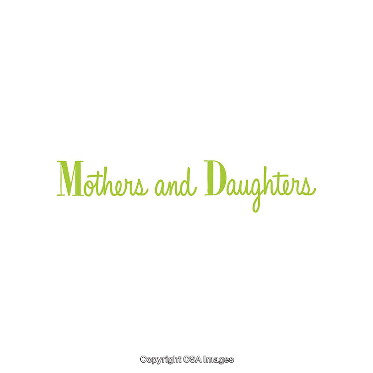 Minimalistic Green Text Reading 'Mothers and Daughters' on White Background