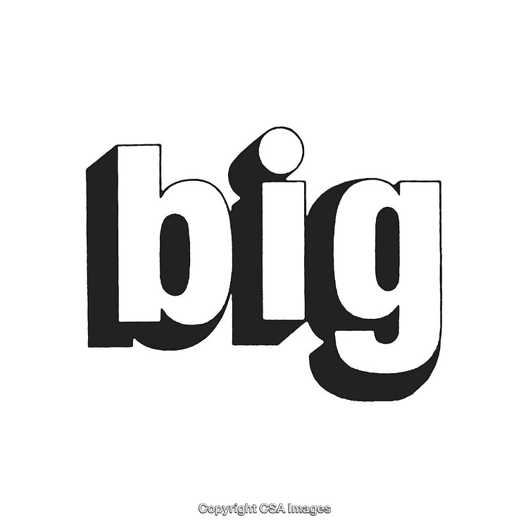 Bold Typography Featuring the Word 'Big' in Black and White Design