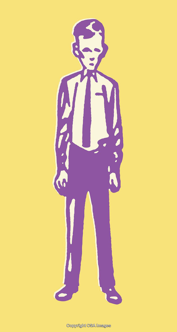 Colorful Line Art Illustration of a Man in Formal Attire