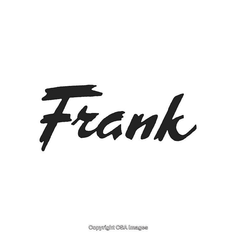 Stylized Black Frank Text Logo on White Background