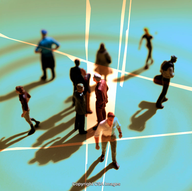 Miniature Figures Representing Community Interaction in Artistic Setting