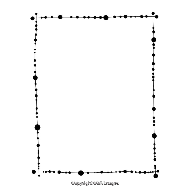 Minimalist Black and White Dot Pattern Frame on White Background